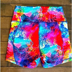 Fleo brand, True High Contour Short, 4 in, Size Medium, Hot Floral